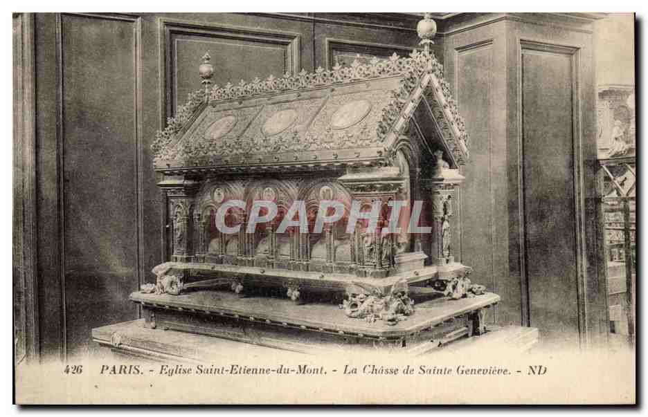 Paris CPA Eglise Saint Etienne du Mont La chasse de Sainte Genevieve