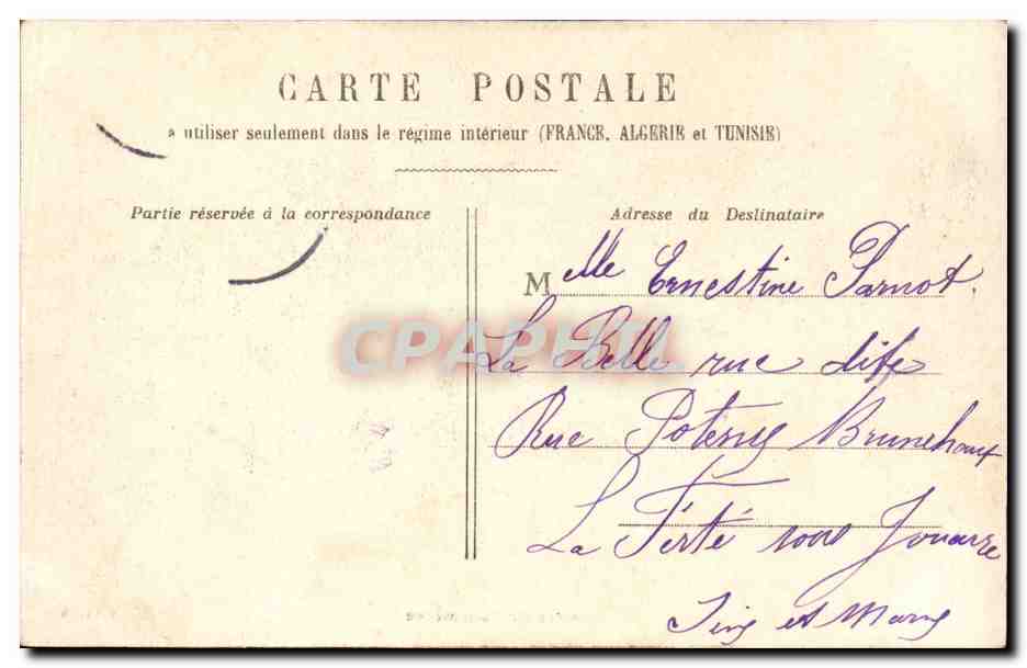 Paris CPA Bourse du commerce — Rückseite