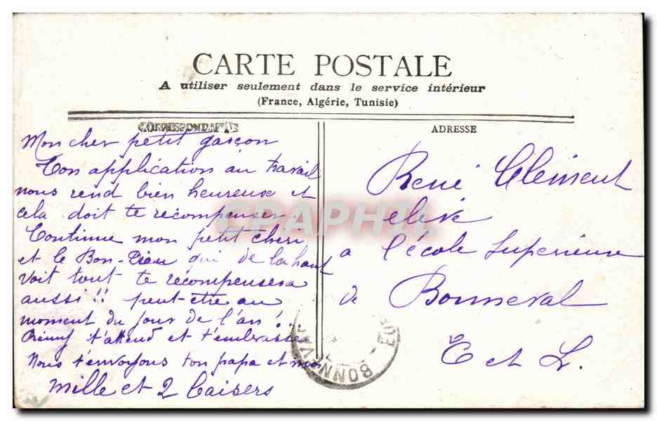 Paris CPA Eglise de la madeleine et rue Royale — Verso