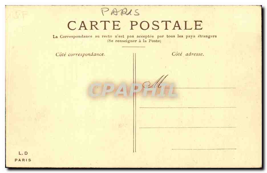 Paris CPA La madeleine  — Rückseite