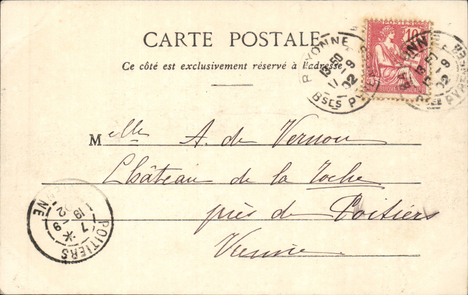Bayonne CPA Chateau Vieux  — Rückseite