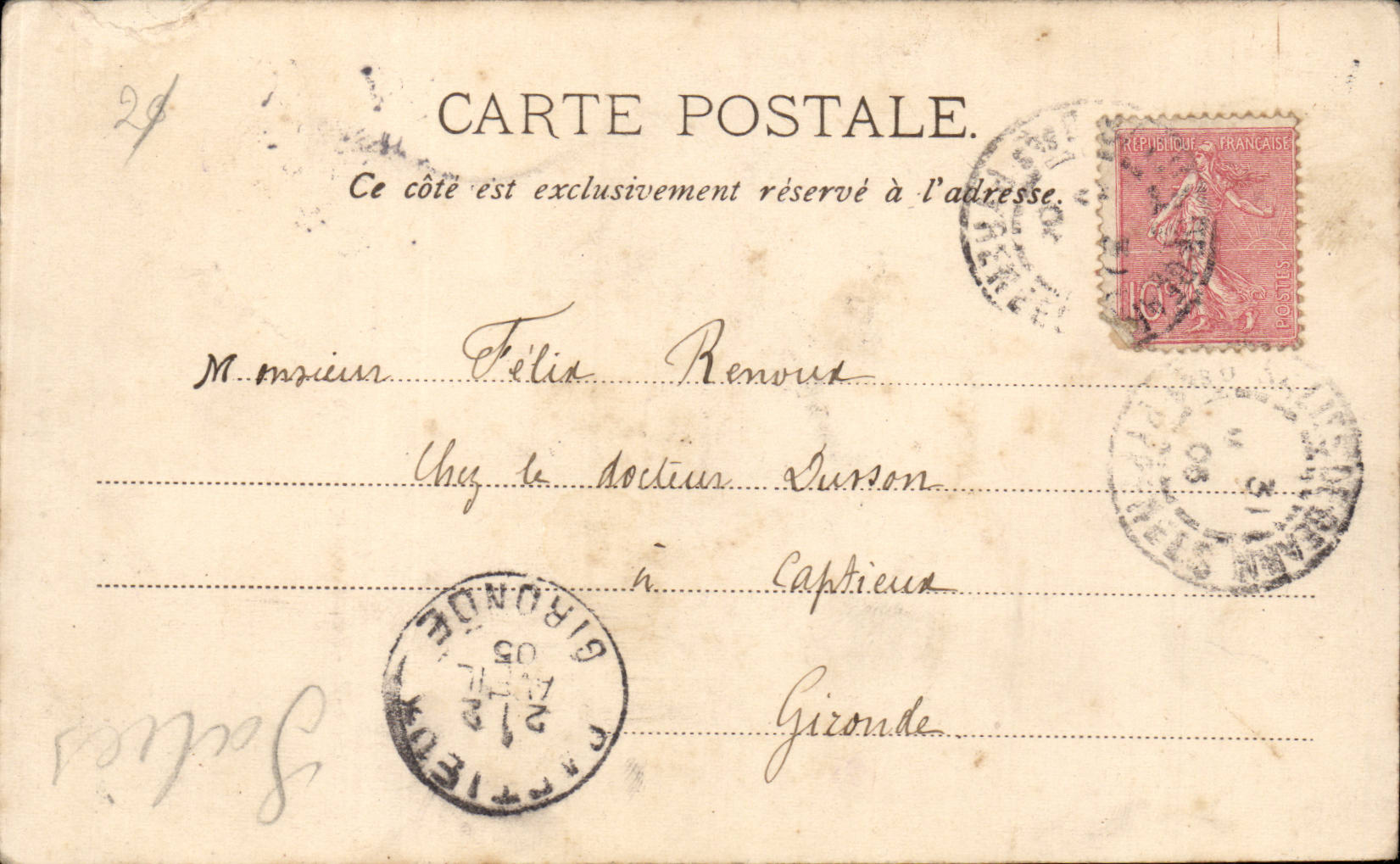 CPA Sauveterre de Bearn La vieille tour — Rückseite