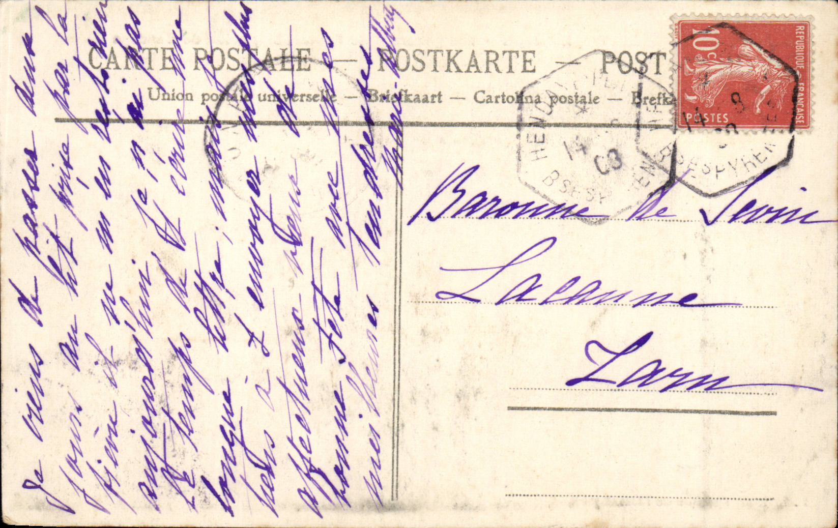 Fontarabie — Vue générale prise de Hendaye — La Cote d'Argent — Rückseite