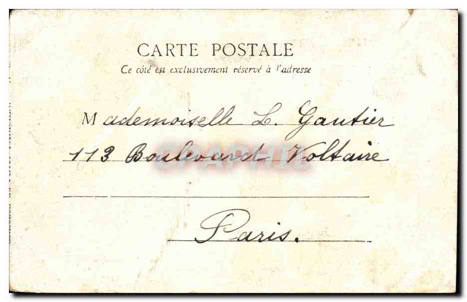 Paris CPA Place de la Concorde — Verso