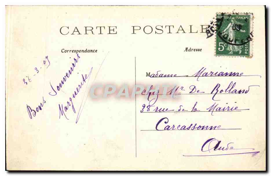 Paris CPA Vue generale des Champs Elysees vers la place de la Concorde — Rückseite