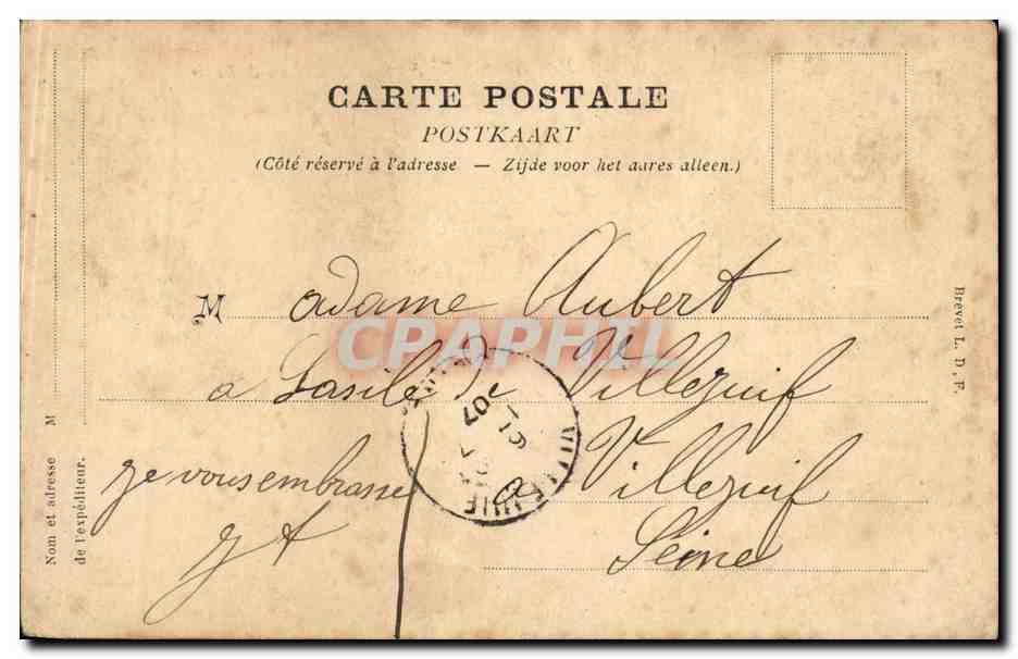 Paris CPA Porte et boulevard St Denis — Verso
