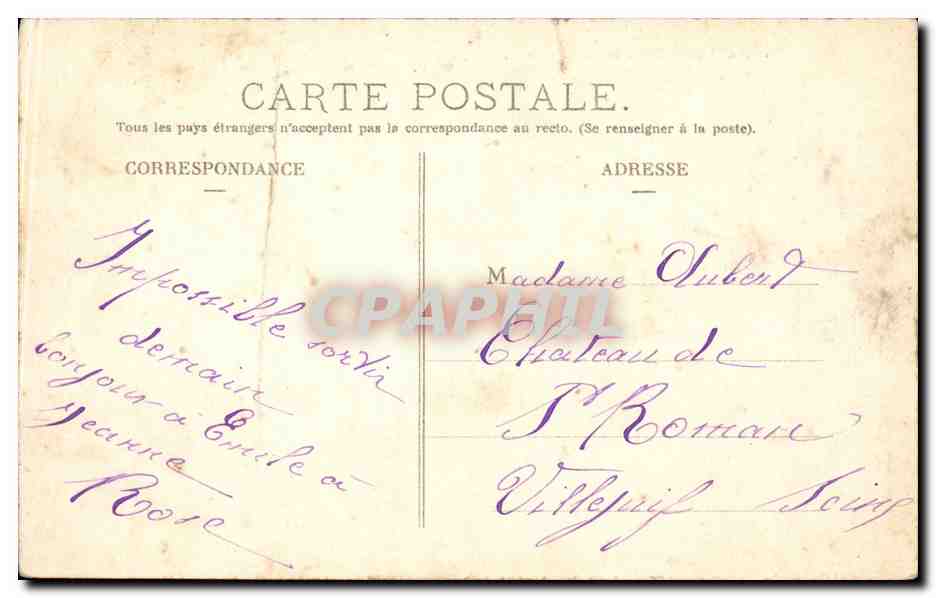 Paris CPA Parc Montsouris — Rückseite