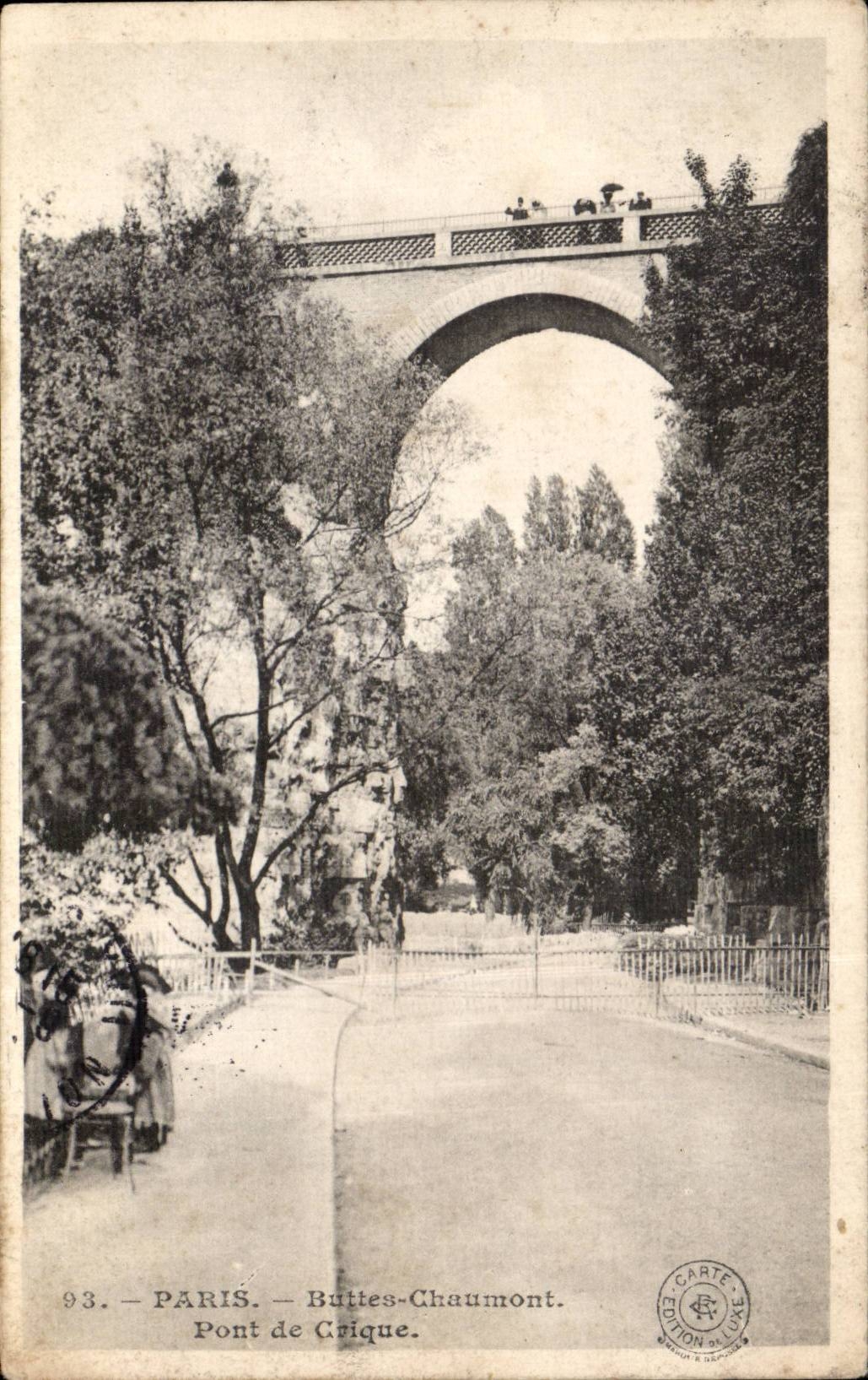 Paris CPA Parc des Buttes Chaumont Pont de crique
