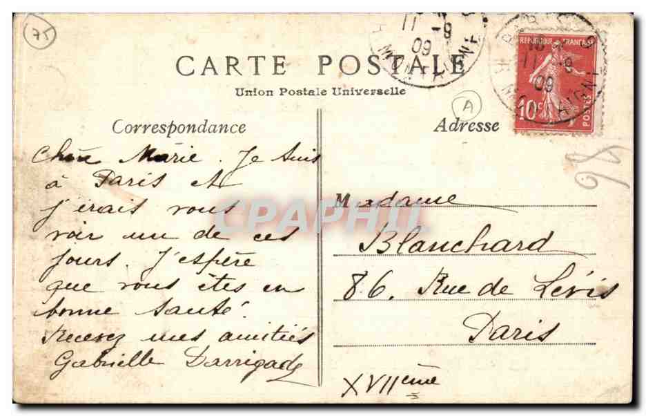 Paris CPA Parc des Buttes Chaumont Pont de crique — Rückseite