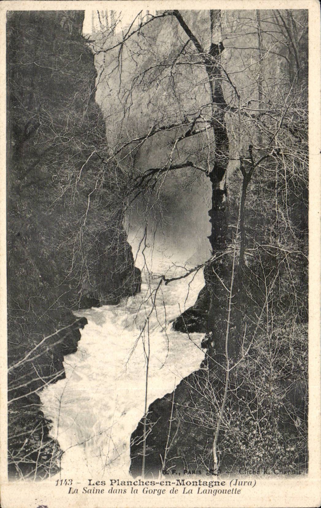 La Saine dans la Gorge de La Langouette — Les Planches-en-Montagne (Jura) — B.P. Paris n°1113