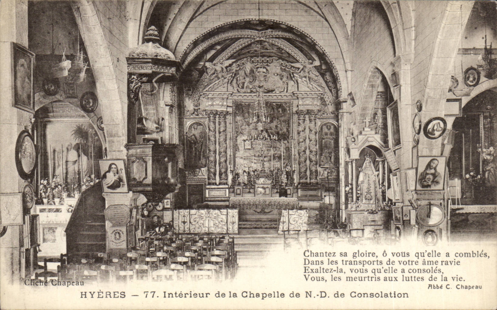 CPA Hyeres Interieur de la chapelle de ND de Consolation