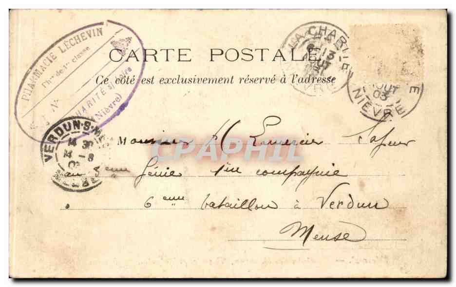 CPA Mesves Chateau de Mouron Facade principale — Rückseite