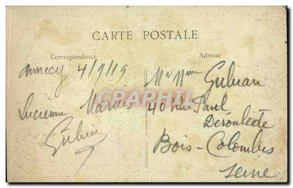 CPA Environs de Chambery Le Nivolet et la Croix  — Rückseite