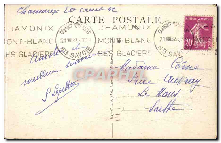 CPA Chamonix Mont Blanc La vallee et la chaine du Mont Blanc vues du col des Montets — Verso