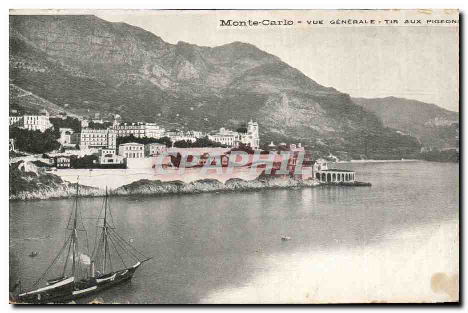 CPA Monaco Monte Carlo Vue generale Tir aux pigeons