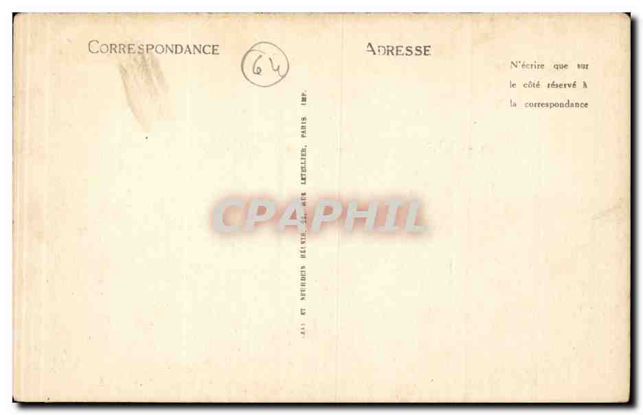 Bayonne — La Nouvelle Poste (Godefroy et Soupre frères, arch.) — LL. — Rückseite
