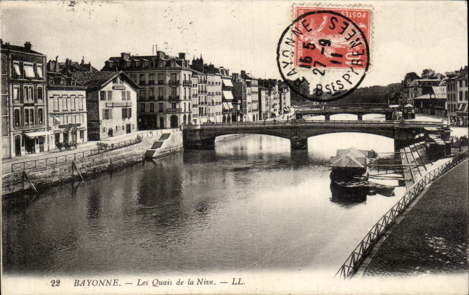 Bayonne — Les Quais de la Nive — LL. — Éditeur LL, n° 22