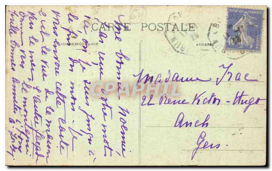 CPA Guethary Vue generale et route nationale — Rückseite