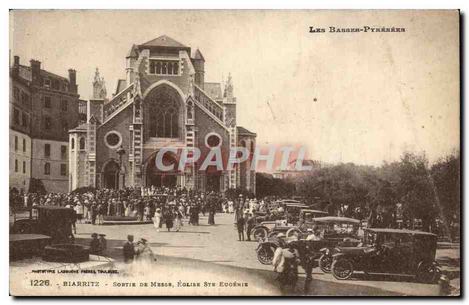 Biarritz - Sortie de Messe, Église Ste Eugénie — Phototype Labouche Frères, Toulouse, n°1226
