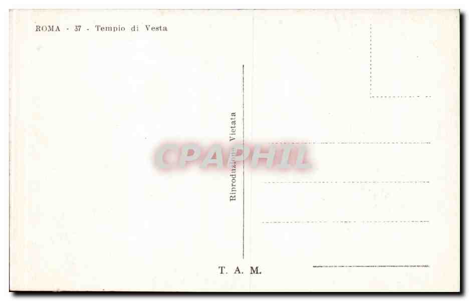 CPA italie Italia Roma TEmplo di Vesta — Rückseite