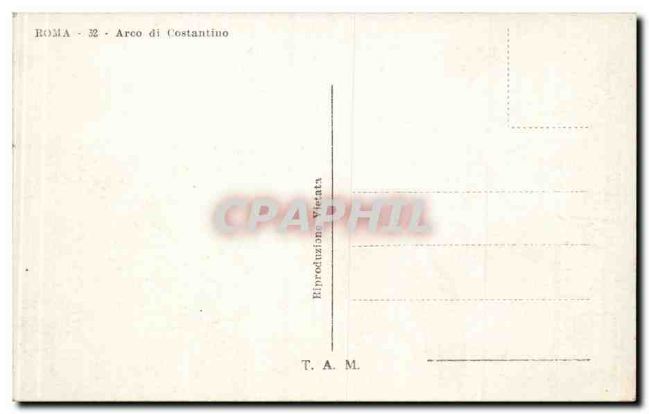 CPA Italie Italie Roma Arco di Costantino — Rückseite