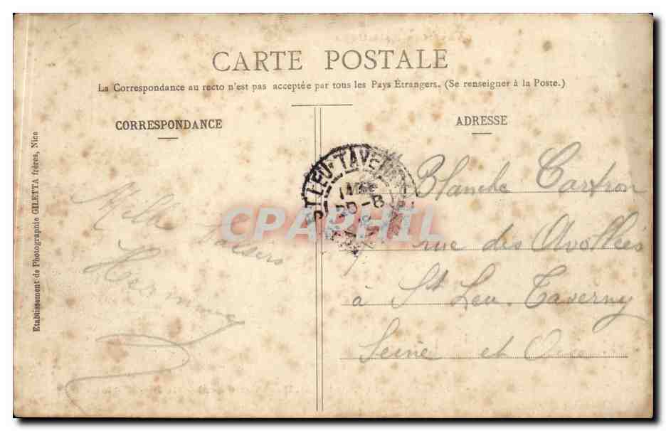 CPA Chamonix Arete du Moine entre la dent du geant et le Mont Blanc — Verso