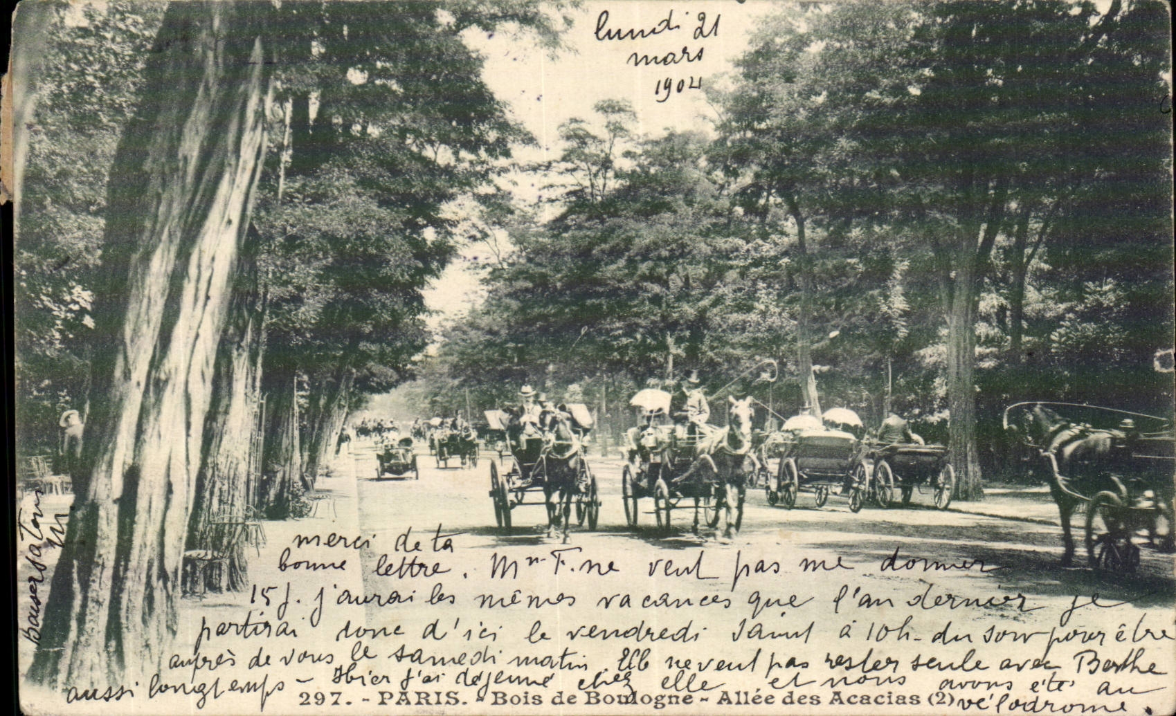 Paris CPA Bois de Boulogne Allee des Acacias Caleche Chevaux