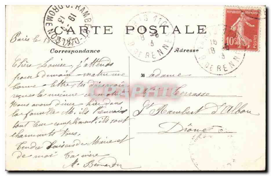Paris CPA La Bourse — Rückseite