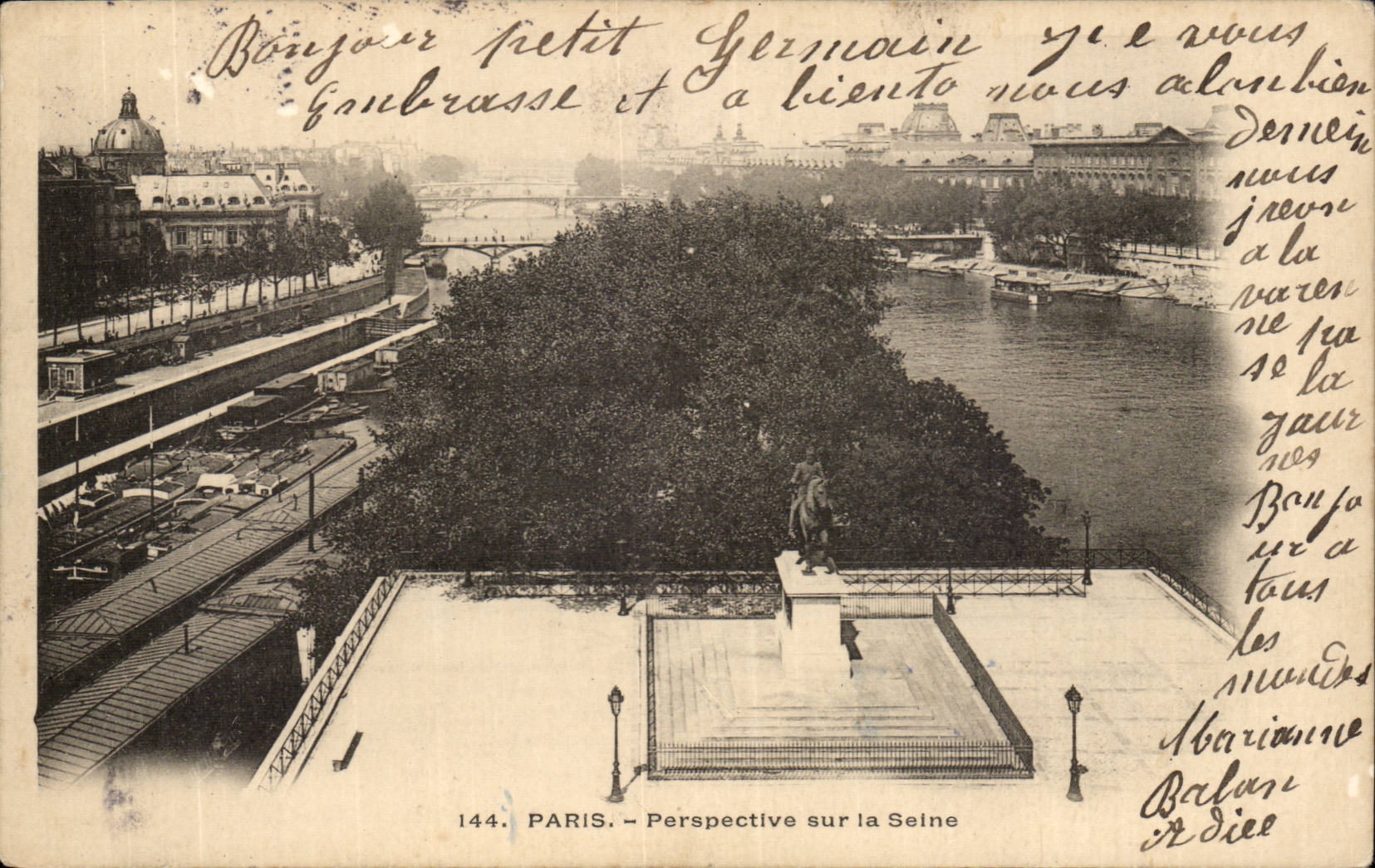 Paris CPA Perspective sur la Seine