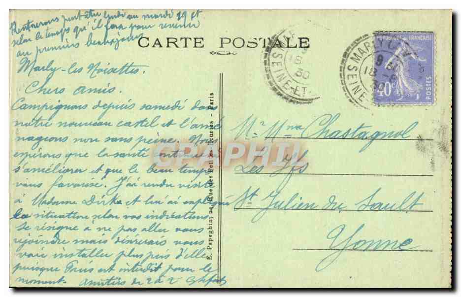 Paris CPA Le grand palais — Rückseite