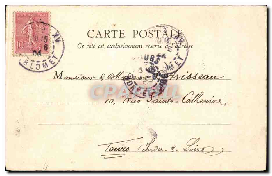 Paris CPA La porte St Denis — Verso