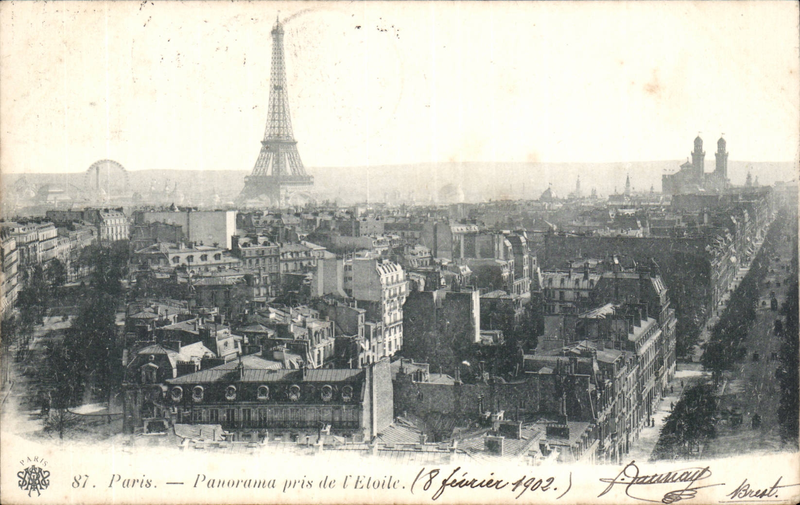 Paris CPA panorama prise de l'Etoile Tour Eiffel