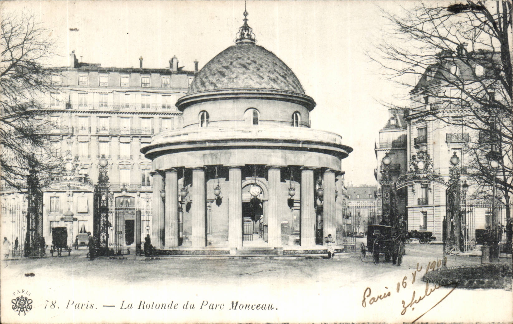 Paris CPA La rotonde du Parc Monceau