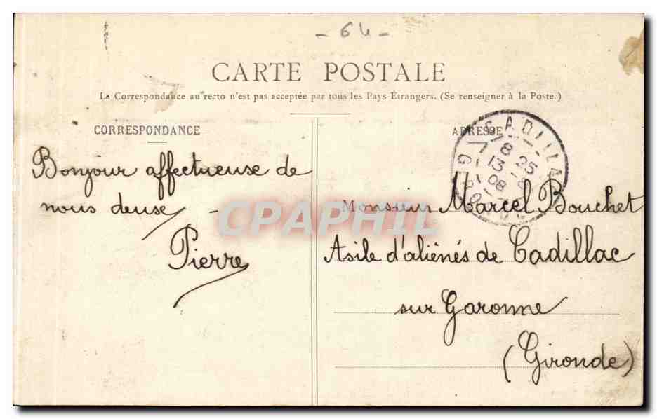 CPA Biarritz La cote des basques — Rückseite