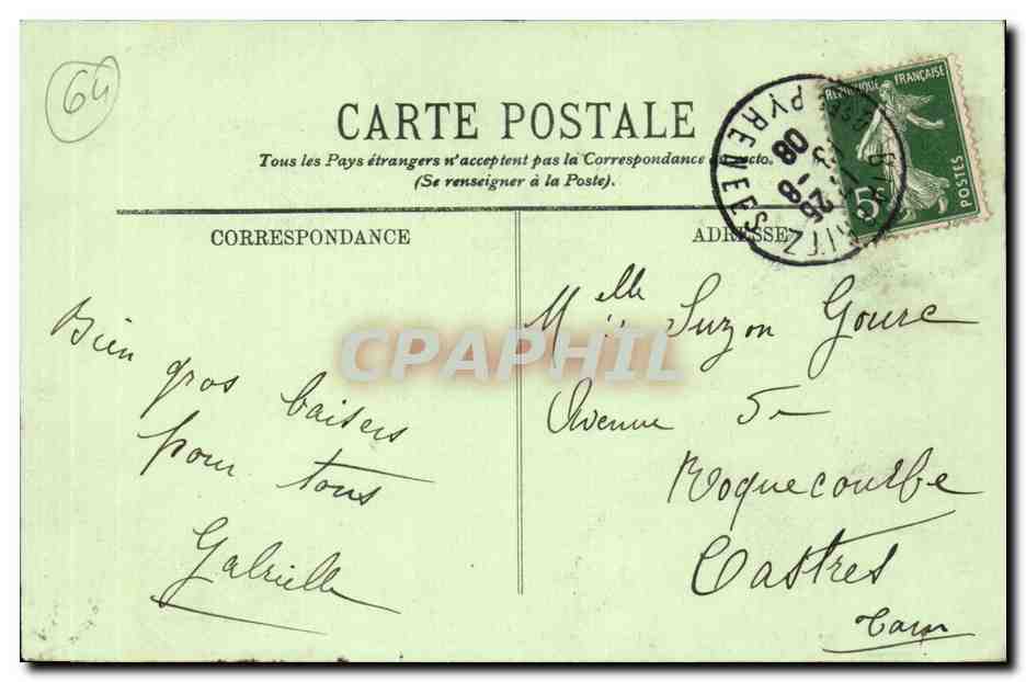 CPA Biarritz La plage L'heure du bain Folklore Costume — Verso