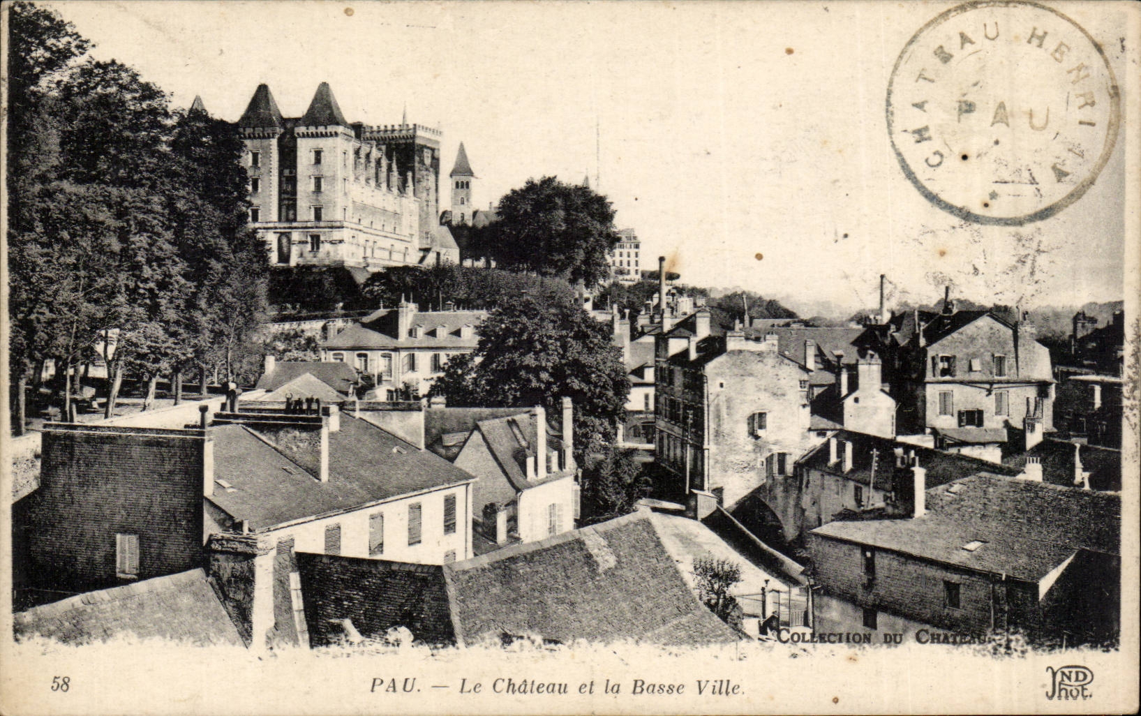 Pau CPA Le chateau et la basse ville