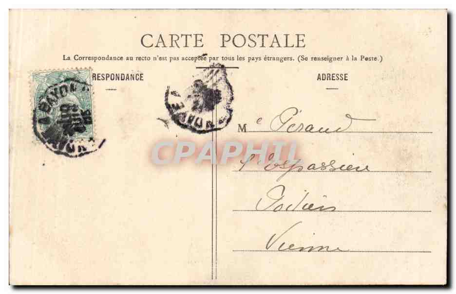 CPA Biarritz Le phare et la grande plage a l'heure du bain — Verso