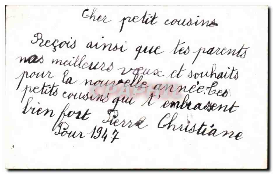 CPA Fantaisie Bonne annee Fer a cheval chien dog — Verso