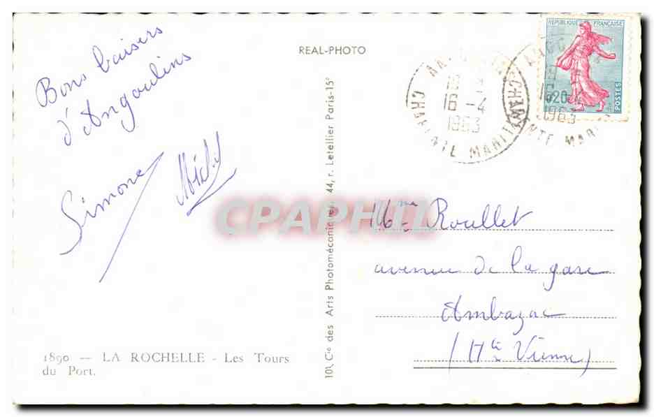La Rochelle — Les Tours du Port — Cap — Verso
