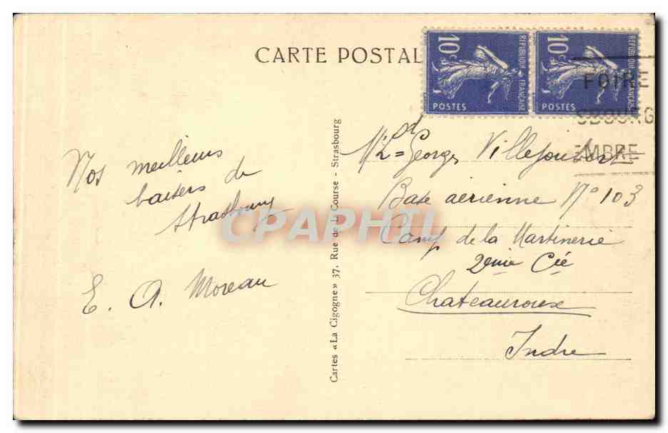 CPA Strasbourg Place kleber — Verso