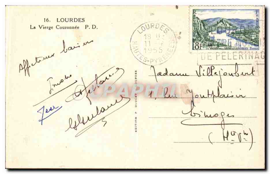CPA Lourdes La vierge couronnee — Verso