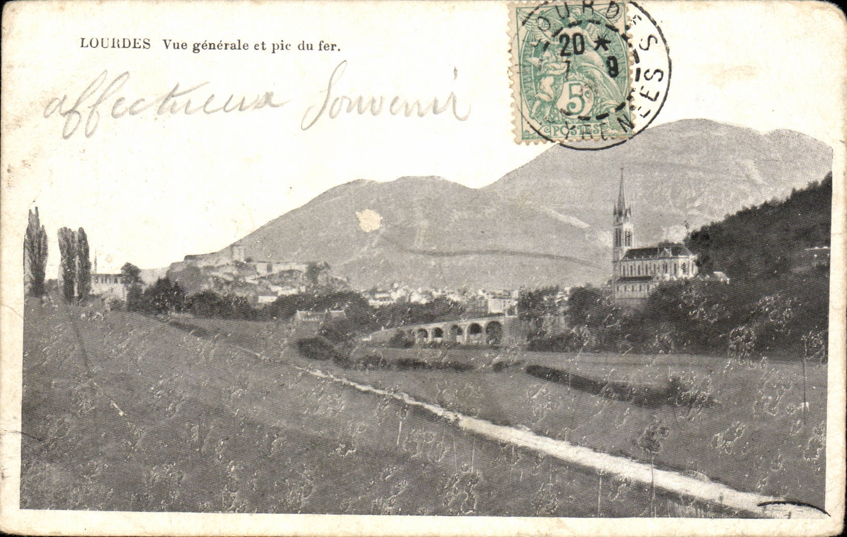CPA Lourdes Vue generale et pic du fer