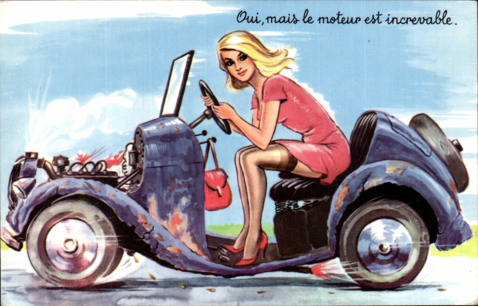 CPSM Oui mais elle est increvable automobile