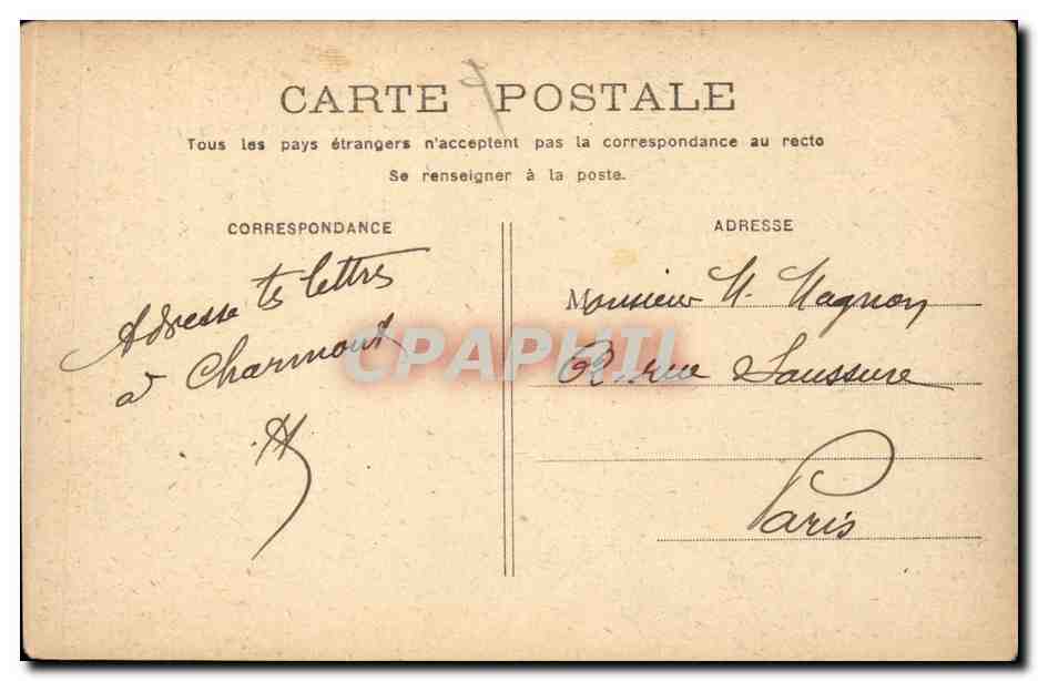 Paris CPA Chambre des deputes — Rückseite