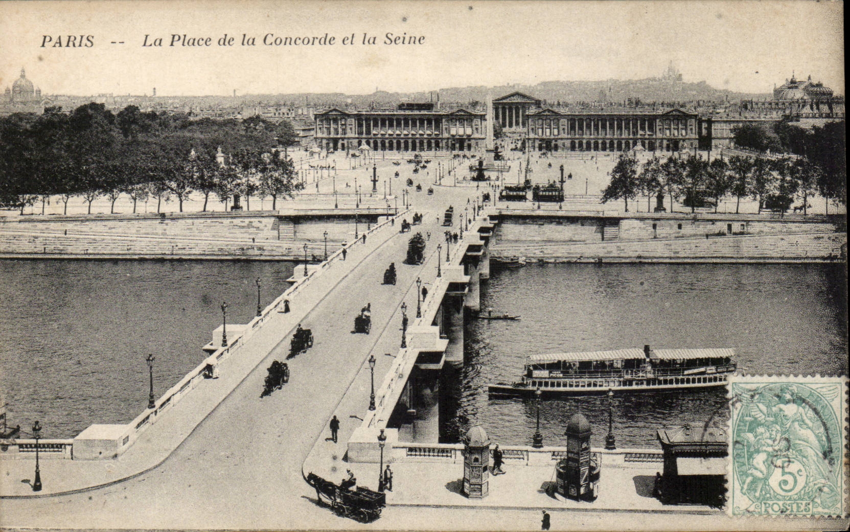 Paris CPA Place de la Concorde et la Seine