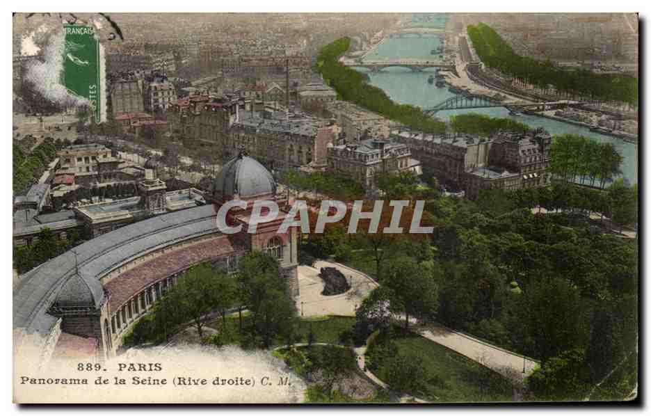 Paris CPA Palais du Trocadero Panorama de la SEine