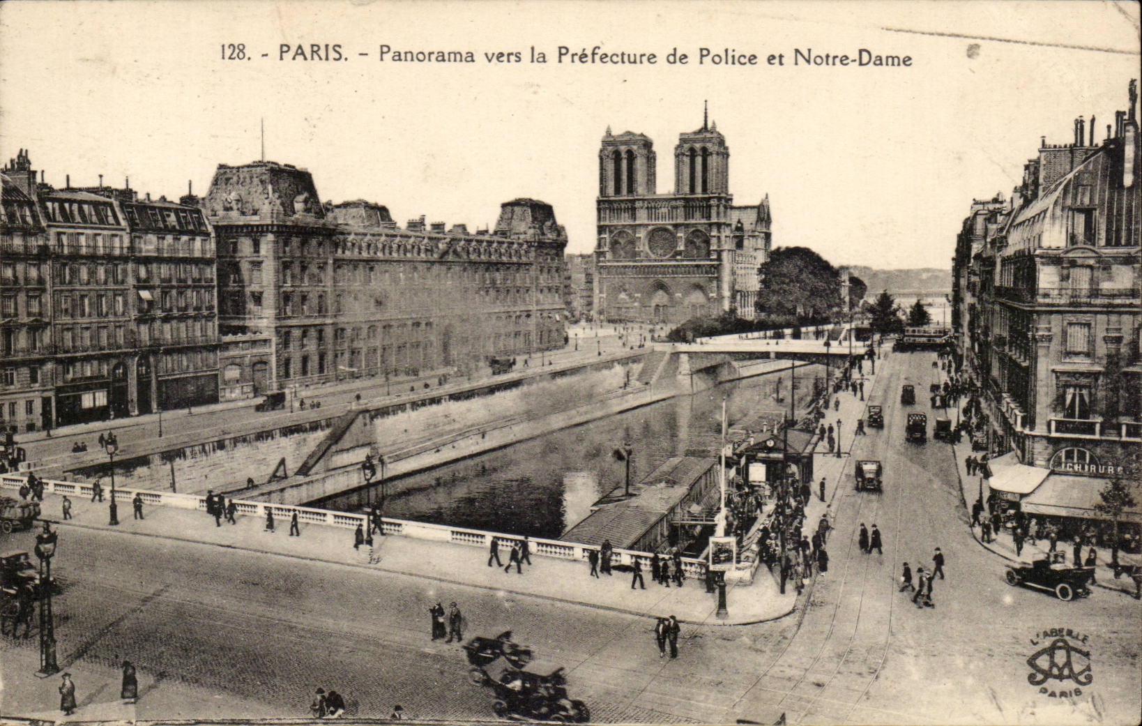 Paris CPA Panorama vers la prefecture de Police et Notre Dame