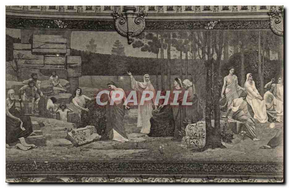 Paris CPA La Sorbonne Fresque du grand amphitheatre