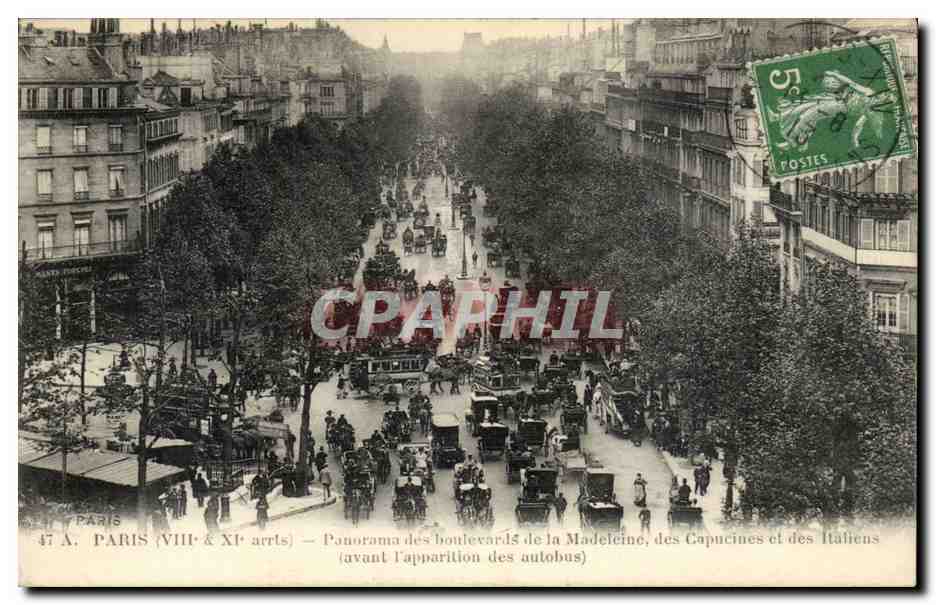 Paris CPA Panorama des boulevards de la Madeleine des Capucins et des Italiens