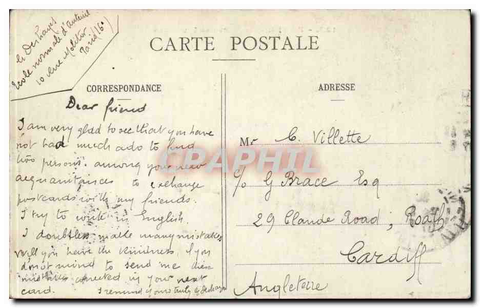 Paris CPA Gare des Invalides — Rückseite